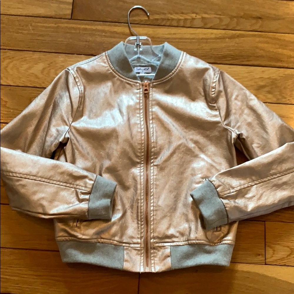 💛Splendid 💛Rose Gold💛 faux leather jacket sz 12